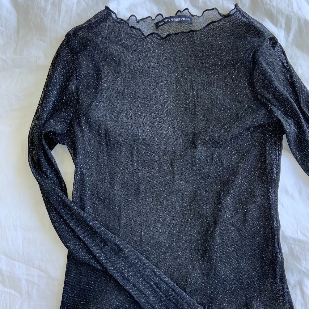 Brandy Melville Sparkly Mesh Shirt